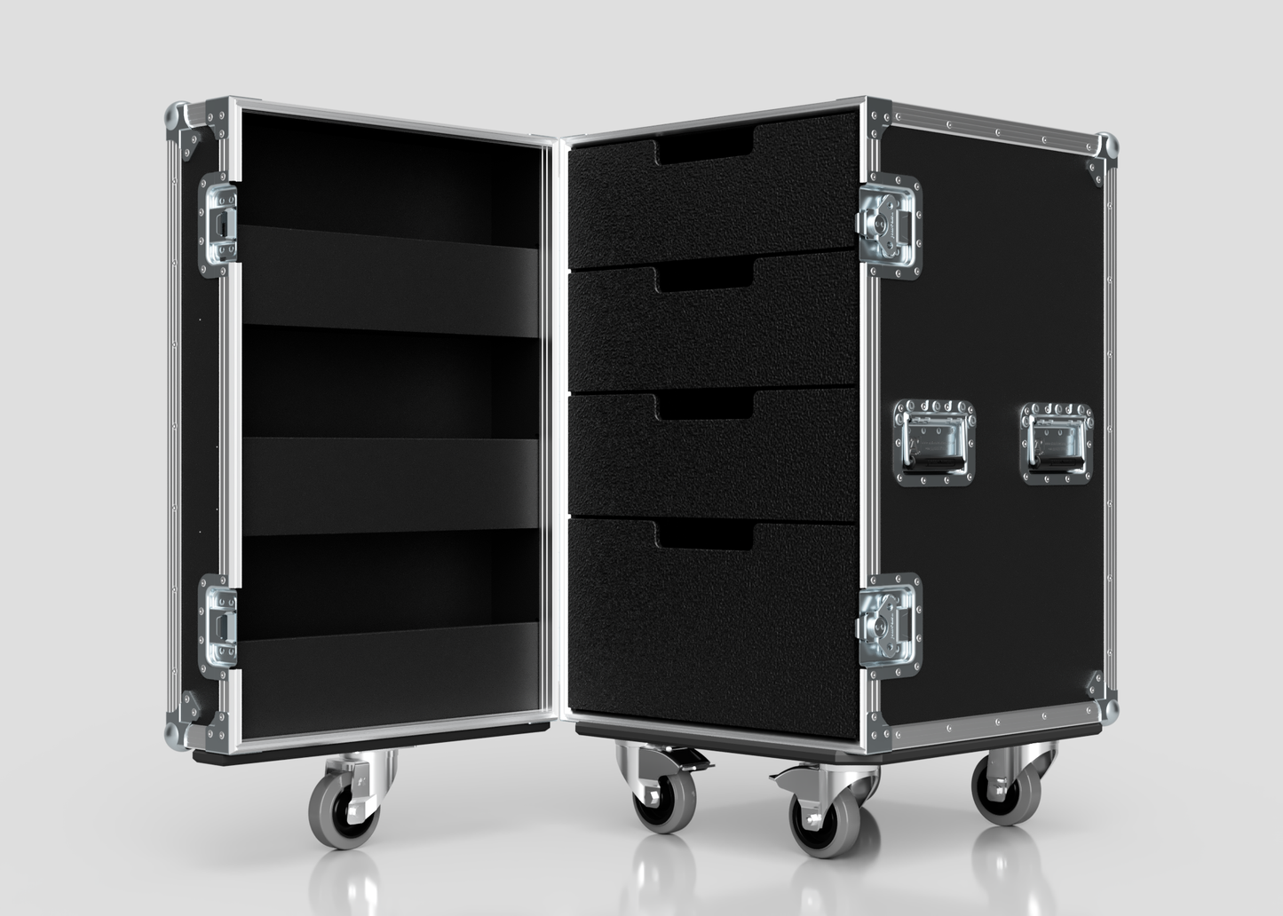 4 Drawer Tool Box Case with Lid Pockets