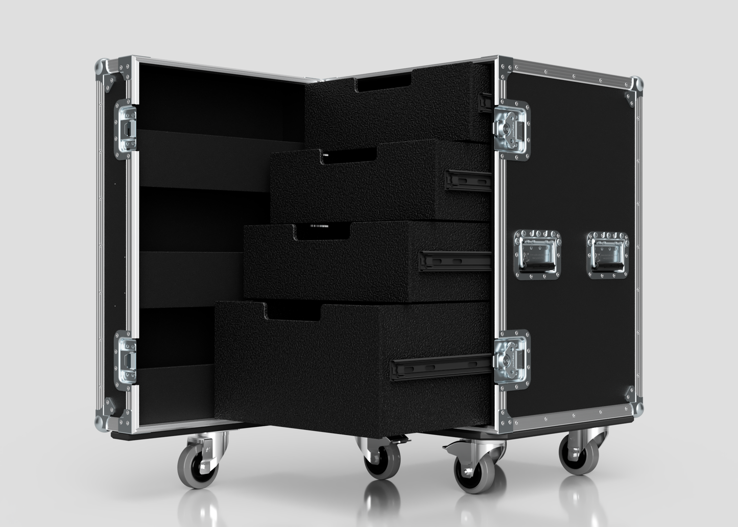 4 Drawer Tool Box Case with Lid Pockets